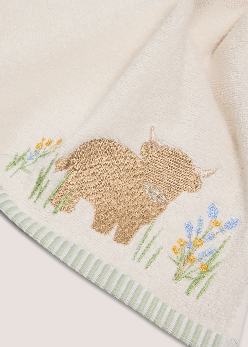 Highland Cow Embroidered Hand Towel - Hand Towel Image 2