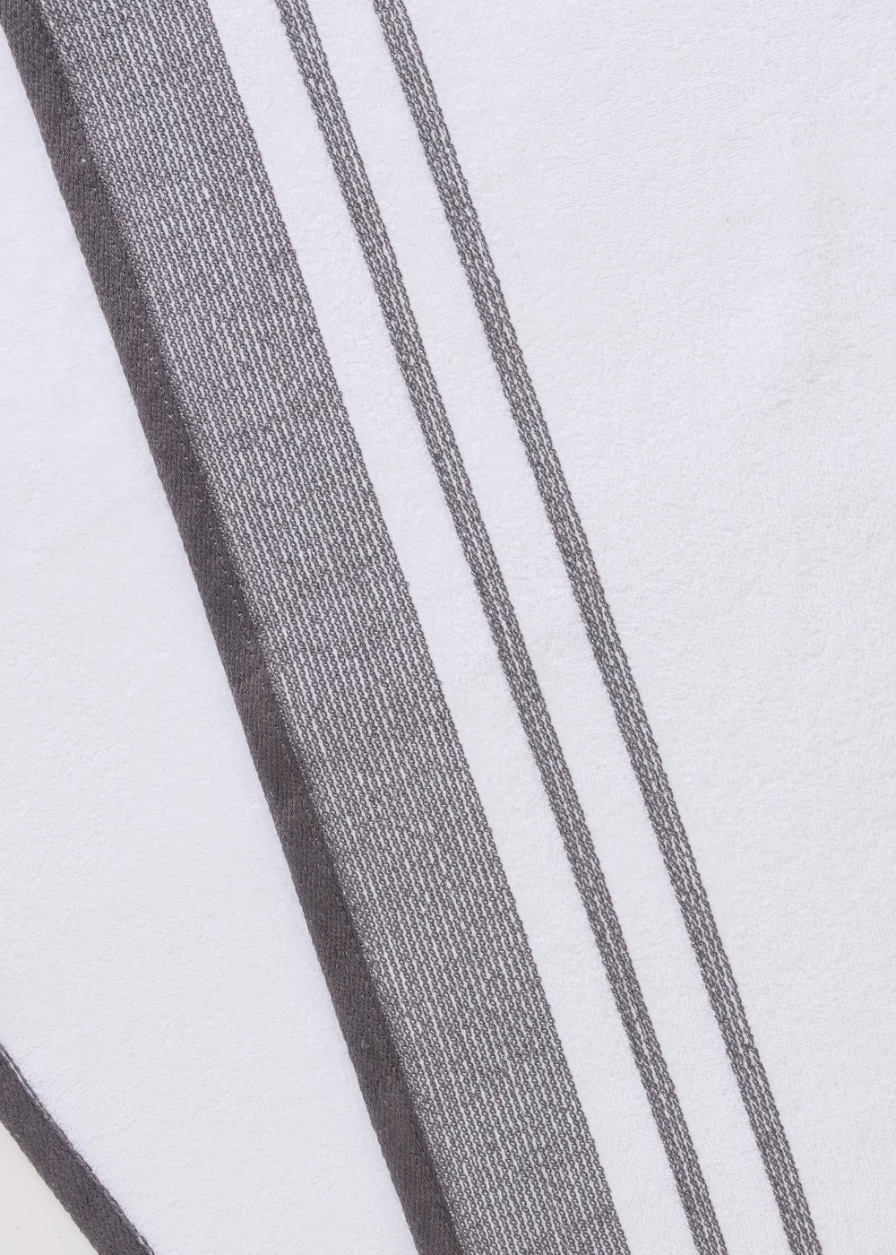 Grey Stripe Dobby Border Towels - Hand Towel Image 2