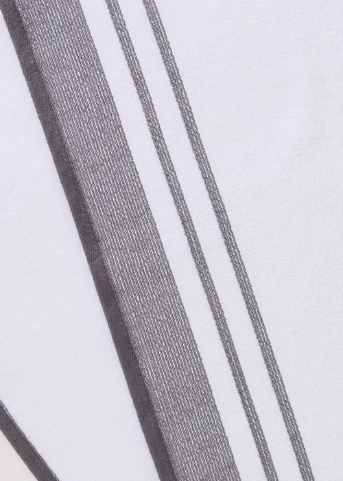 Grey Stripe Dobby Border Towels - Hand Towel Image 2