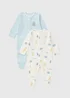 2 Pack Baby Multicolour Safari Sleepsuits (Newborn-23mths) - First Size Image 1