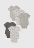 5 Pack Baby Grey Milk Club Bodysuits (Newborn-23mths) - First Size Image 1