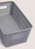 Grey Plastic Medium Storage Basket Image 2