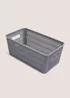 Grey Plastic Medium Storage Basket Image 1