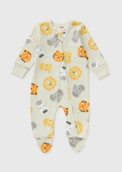 Baby Sage Safari Zipped Sleepsuit (Newborn-23mths) - First Size Image 1