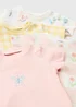 4 Pack Baby Pink Floral Rompers (Newborn-18mths) - First Size Image 2