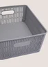 Grey Plastic Large Storage Basket Image 2