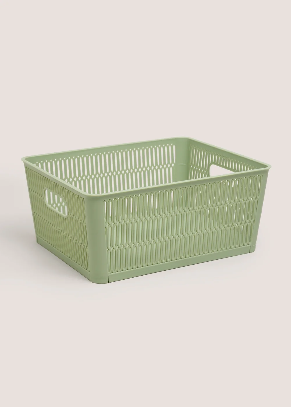 Green Plastic Large Storage Basket Image 1