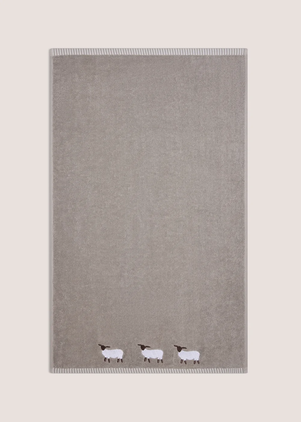 Grey Sheep Embroidered Hand Towel - Hand Towel Image 1