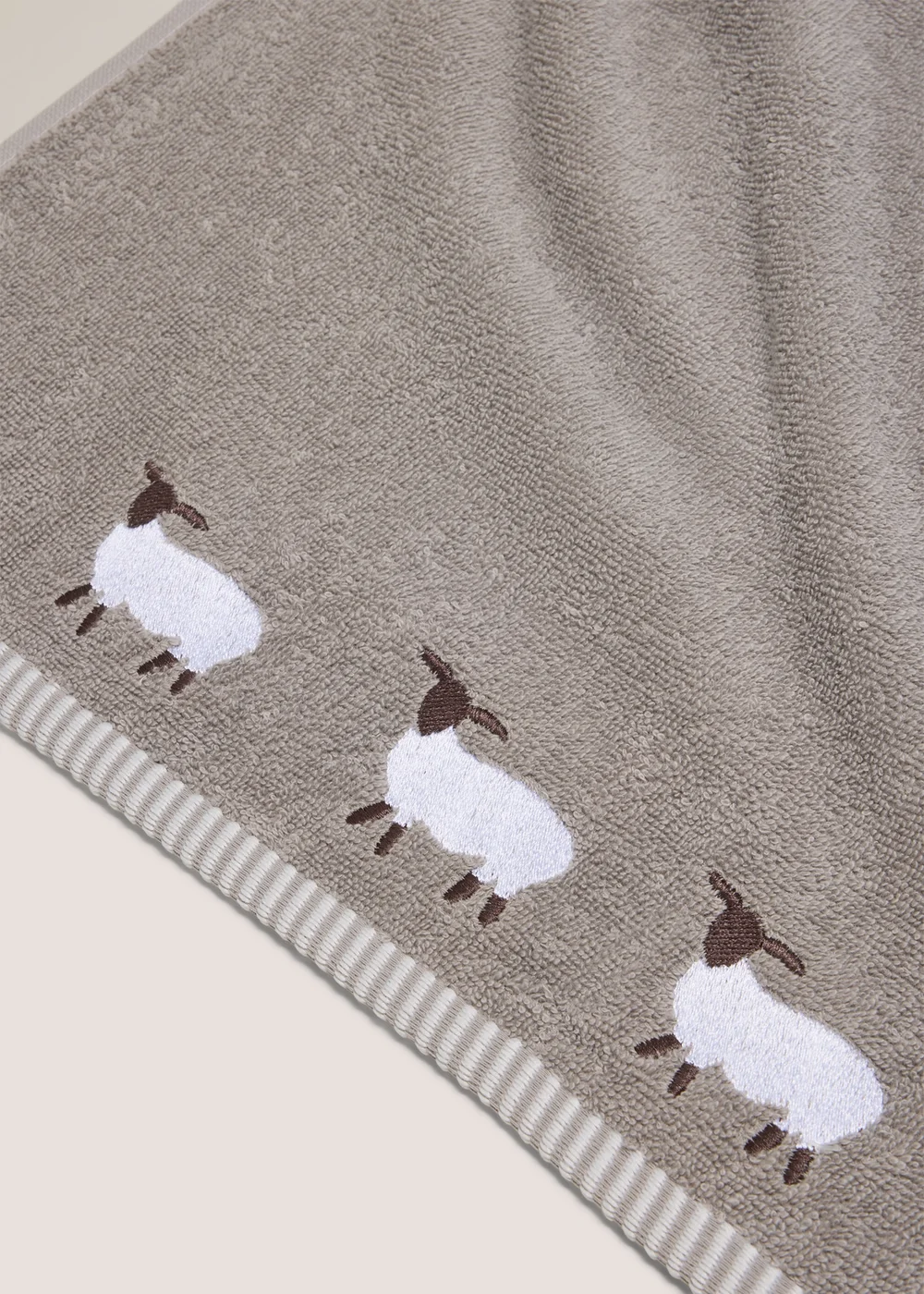 Grey Sheep Embroidered Hand Towel - Hand Towel Image 2