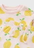 Girls Pink Lemon Print Sweatshirt & Jogging Bottom Set (Newborn-23mths) - Up to 1 Month Image 2