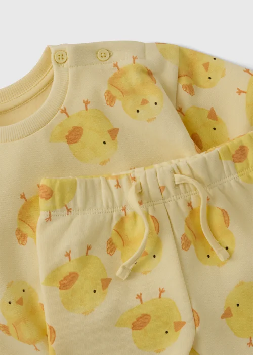 Baby Yellow Chick Sweatshirt & Jogging Bottom Set (Newborn-23mths) - Up to 1 Month Image 2