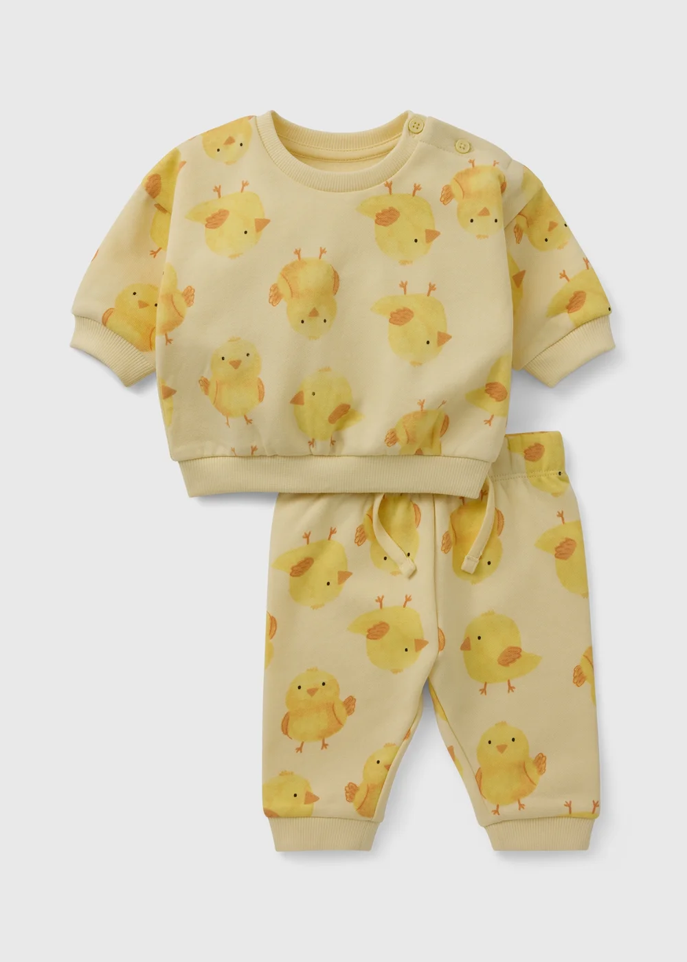 Baby Yellow Chick Sweatshirt & Jogging Bottom Set (Newborn-23mths) - Up to 1 Month Image 1