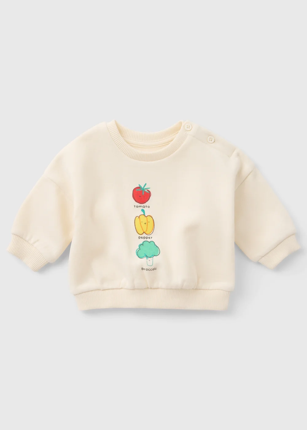 Baby Cream Veg Sweatshirt (Newborn-23mths) - Up to 1 Month Image 1