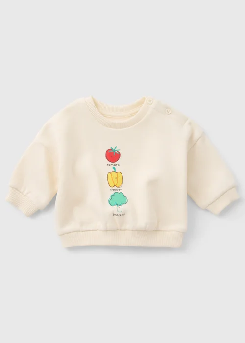 Baby Cream Veg Sweatshirt (Newborn-23mths) - Up to 1 Month Image 1
