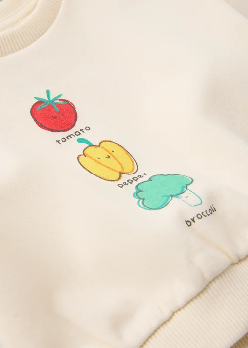 Baby Cream Veg Sweatshirt (Newborn-23mths) - Up to 1 Month Image 2