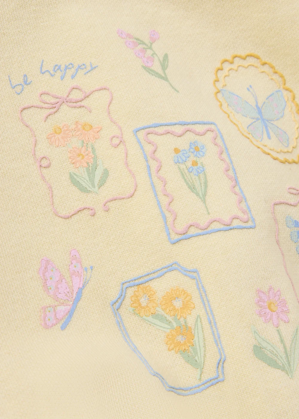 Baby Yellow Floral Butterfly Sweatshirt (Newborn-23mths) - Up to 1 Month Image 2