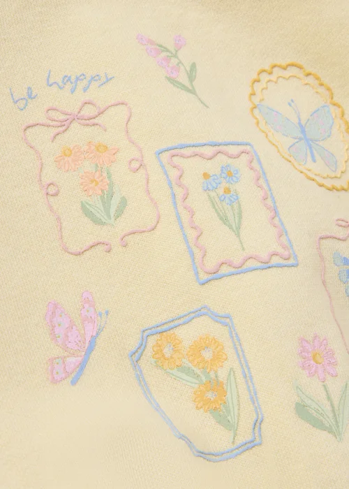 Baby Yellow Floral Butterfly Sweatshirt (Newborn-23mths) - Up to 1 Month Image 2