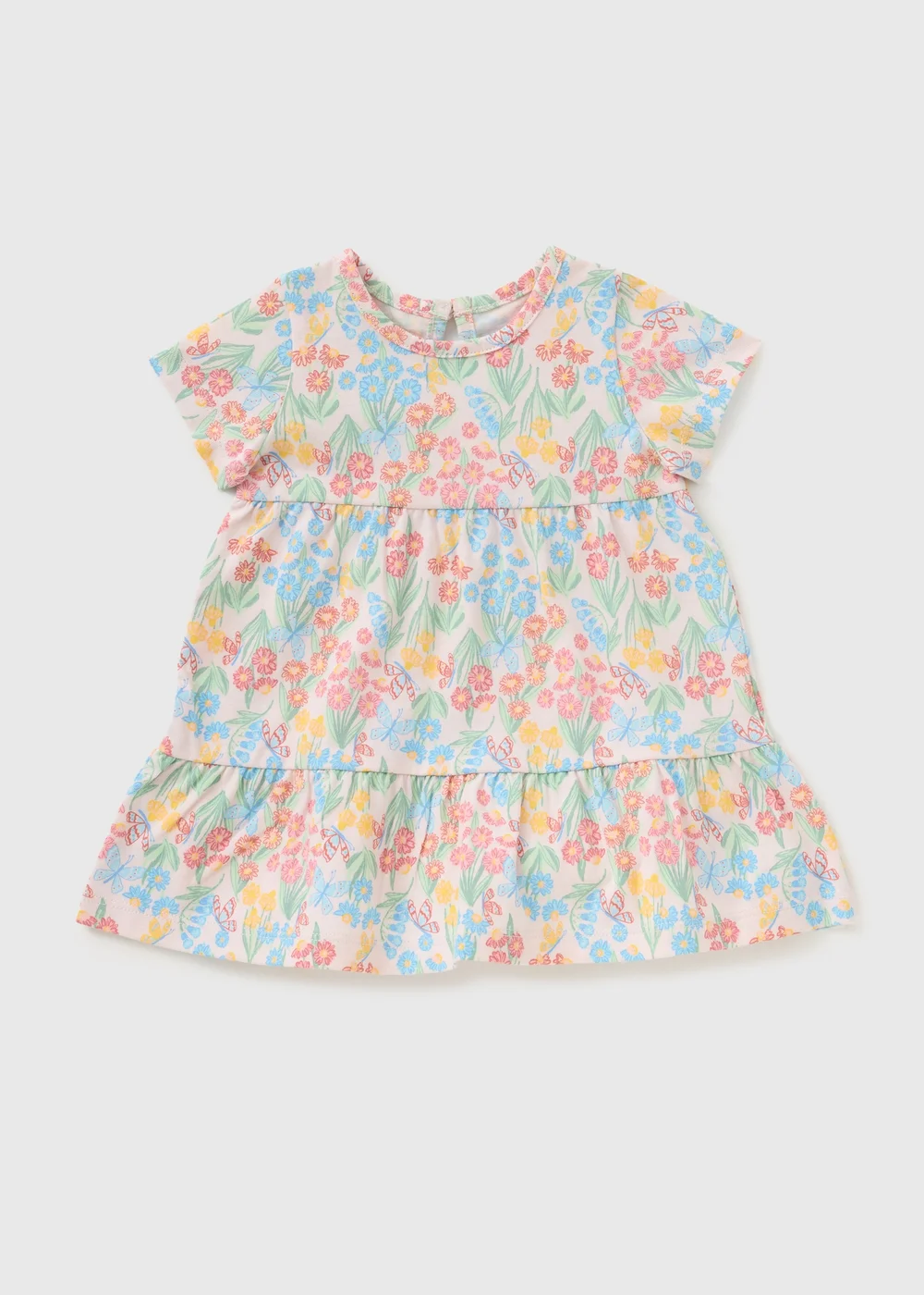 Baby Multicolour Flower Dress (Newborn-23mths) - Up to 1 Month Image 1