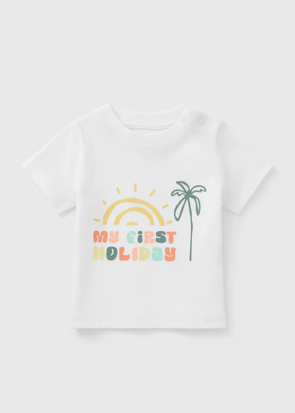 Baby Cream First Holiday T-Shirt (Newborn-23mths) - Up to 1 Month Image 1