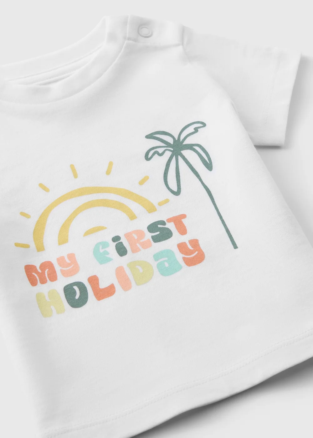 Baby Cream First Holiday T-Shirt (Newborn-23mths) - Up to 1 Month Image 2
