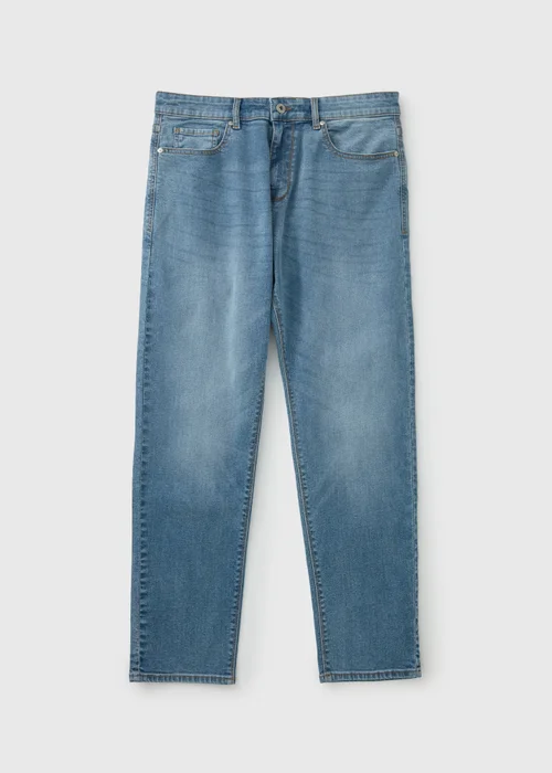 Mid Wash Tapered Fit Jeans - 38 L Image 5