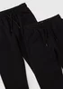 2 Pack Boys Black Joggers (7-15yrs) - Age 7 Years Image 2