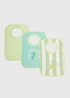 3 Pack Baby Green Palm Bibs - One Size Image 1