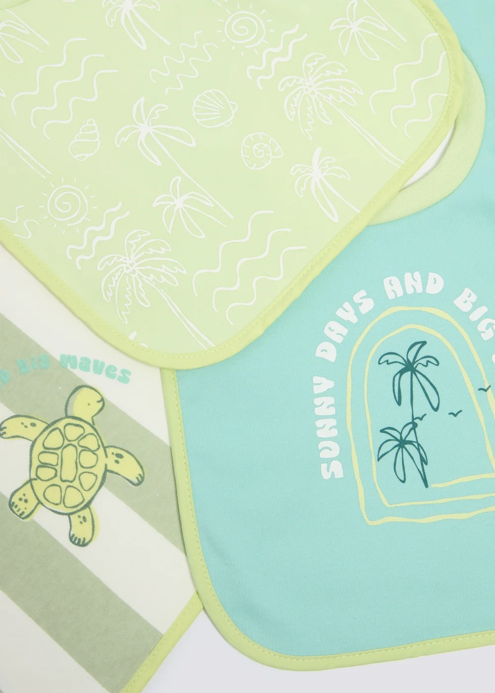 3 Pack Baby Green Palm Bibs - One Size Image 2