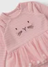 Baby Pink Mesh Tutu Bodysuit (Newborn-12mths) - First Size Image 2