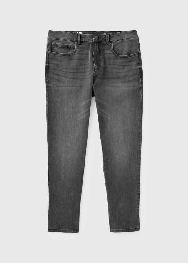 Grey 4 Way Stretch Slim Fit Jeans