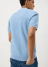 Blue Textured Polo Top - Small Image 2