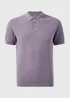 Lilac Textured Polo Top - Small Image 1
