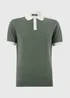 Green Colour Block Knitted Polo Shirt - Small Image 4