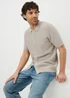 Stone Knitted Textured Shirt - Small Image 1