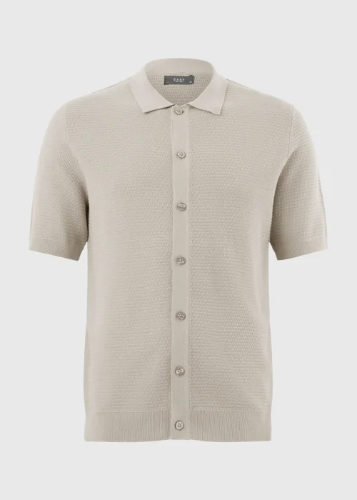 Stone Knitted Textured Shirt - Small Image 4