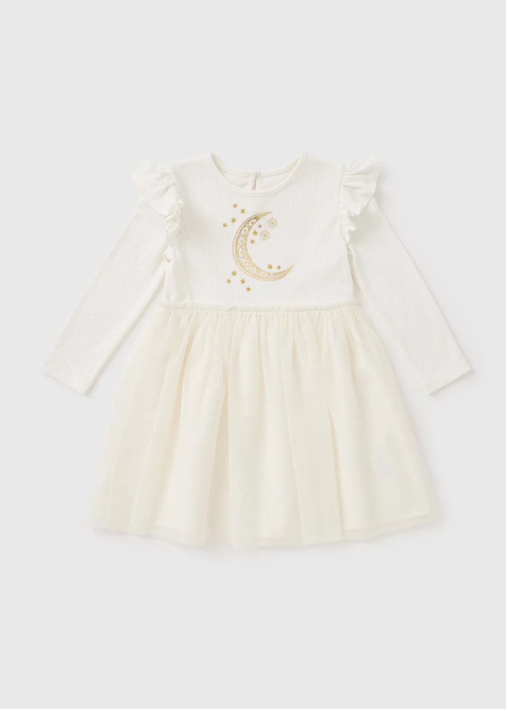 Girls Cream Eid Tutu Mesh Dress (1-7yrs) - 1-1.5 Yrs Image 1