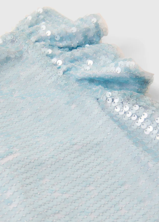 Girls Blue Sequin Dress (1-7yrs)