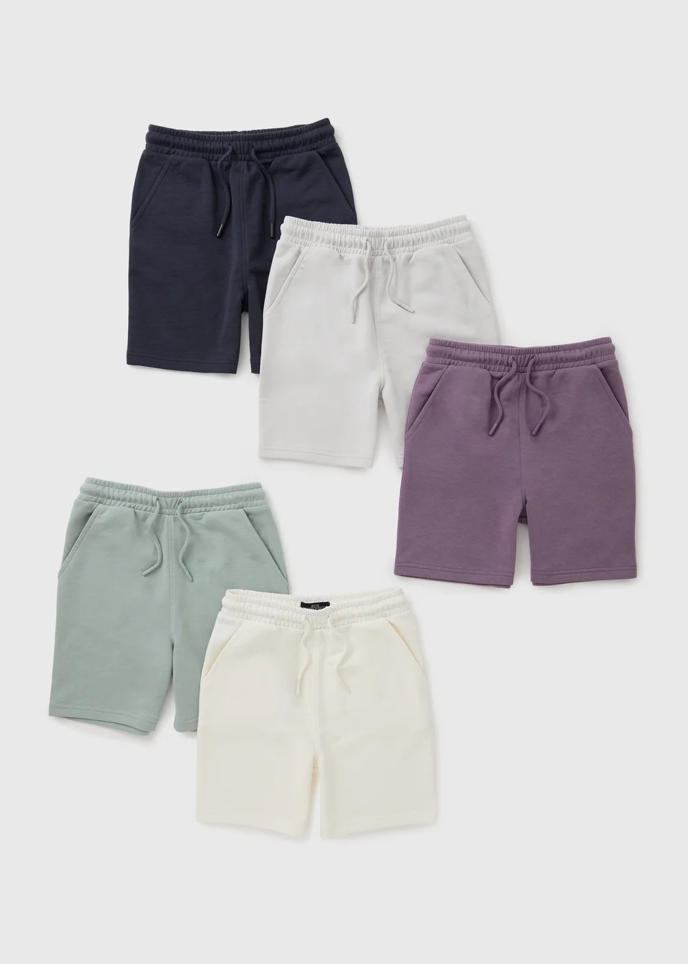 5 Pack Boys Multicolour Jogger Shorts (7-15yrs) - Age 7 Years Image 1