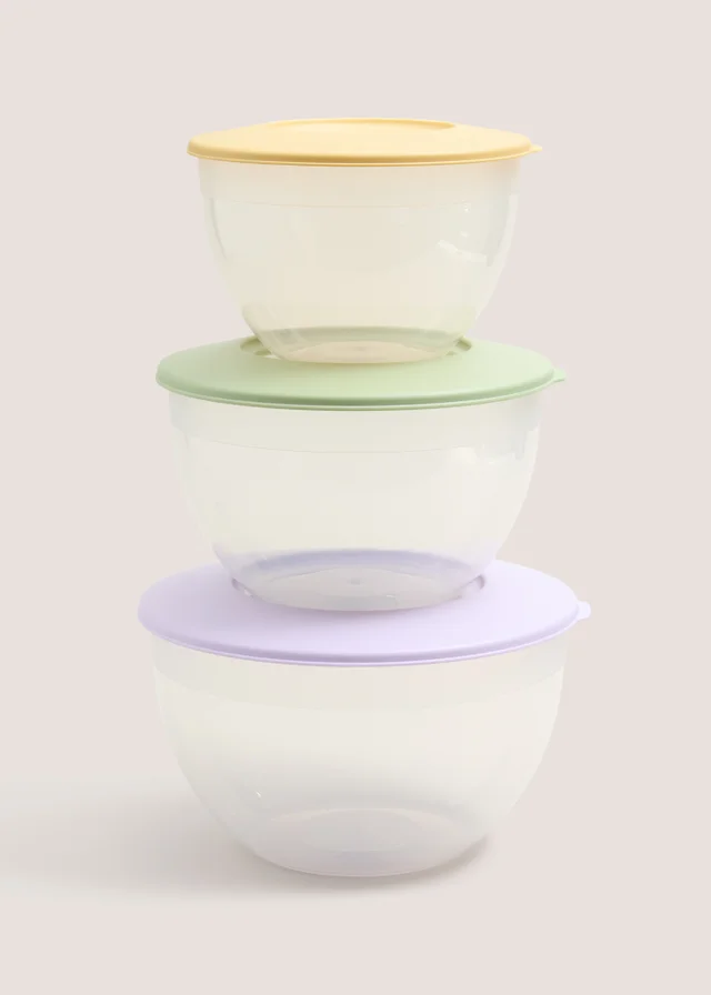 3 Piece Multicolour Mixing Bowls