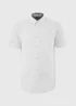 Lincoln White Linen Blend Short Sleeve Shirt - Small Image 1