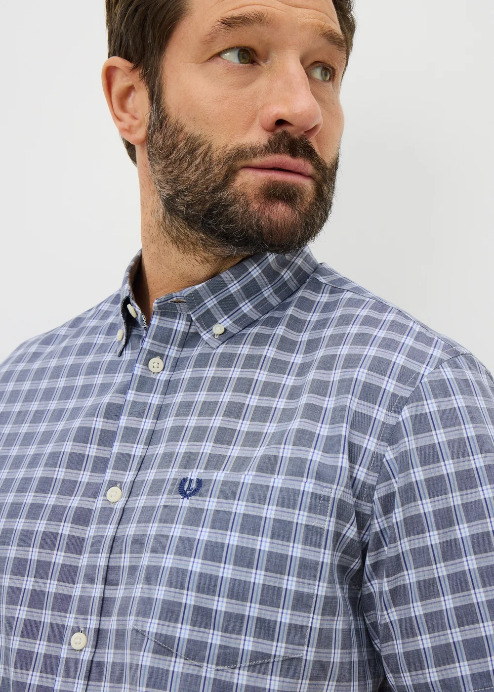 Lincoln Navy Checked Shirt - Small Image 2