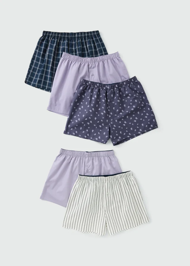 5 Pack Purple Woven Boxers