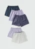 5 Pack Purple Woven Boxers - Small Image 1