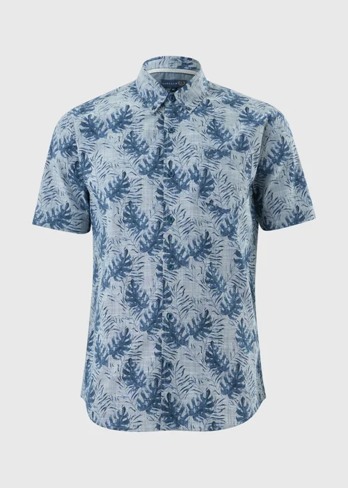 Navy Printed Shirt - Small Image 4