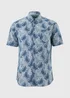 Navy Printed Shirt - Small Image 4