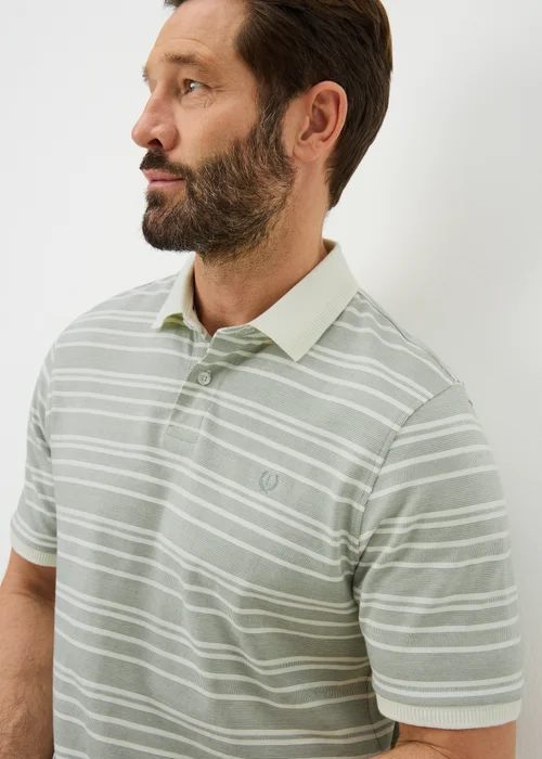 Lincoln Sage Striped Polo Top - Small Image 3