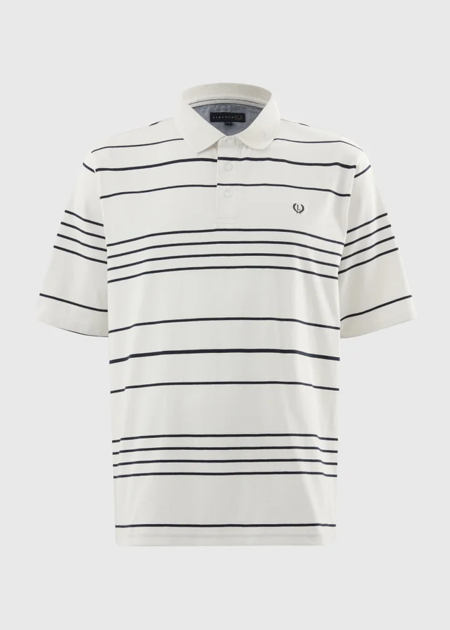 Lincoln Ecru Stripe Smart Polo Shirt
