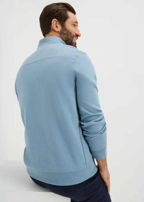 Lincoln Blue 1/4 Zip Interlock Jumper - Small Image 3