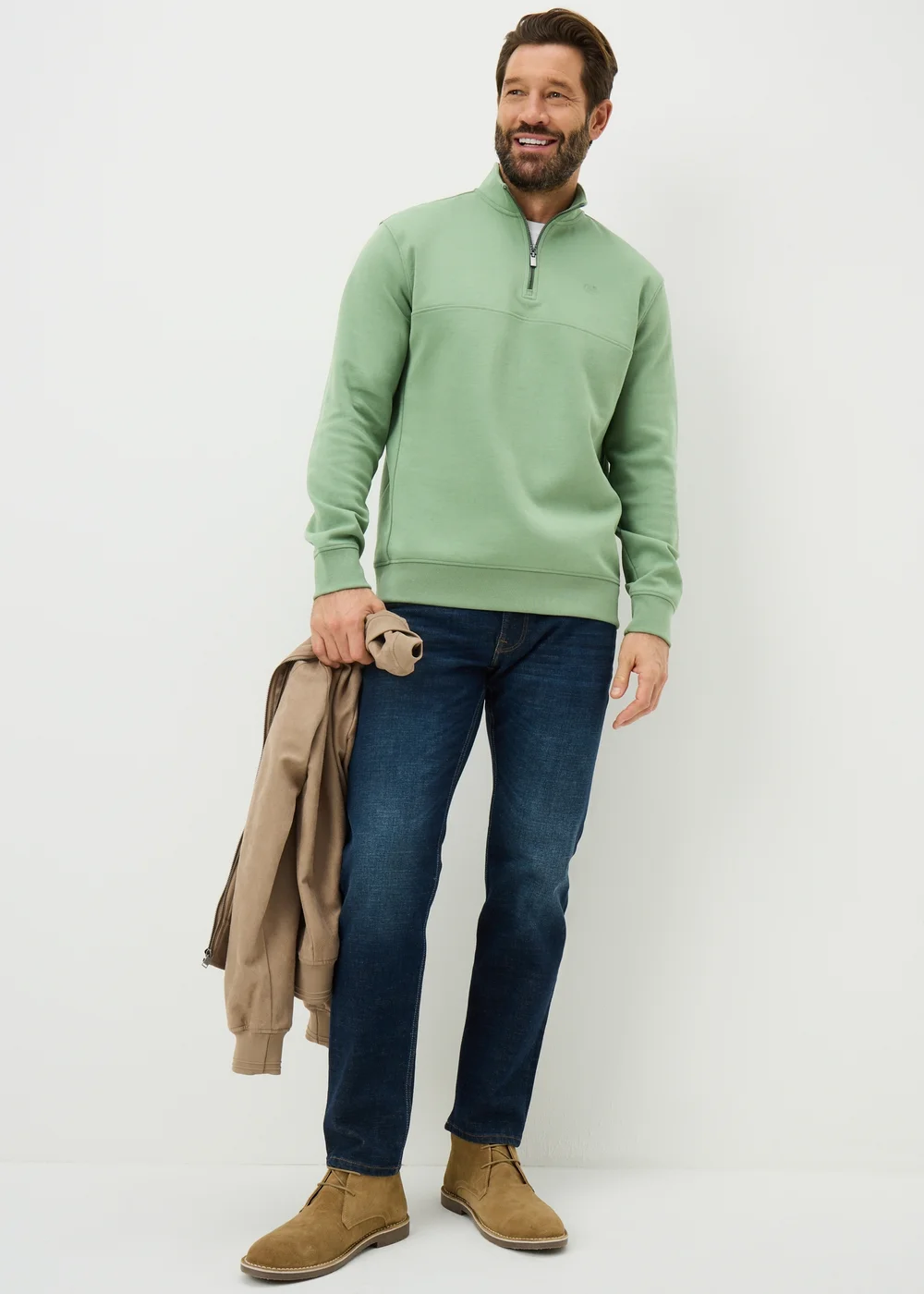 Lincoln Green 1/4 Zip Sweatshirt - Small Image 2