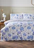 Blue & White Floral Duvet Set - Double Image 1